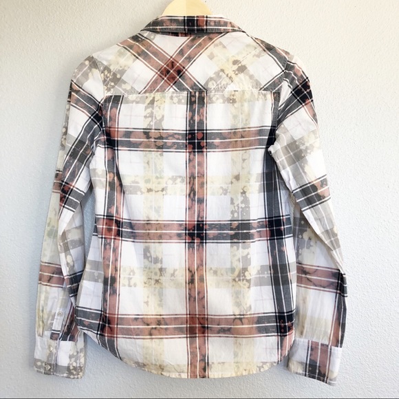 Bleached Distressed Tie Dye Gray & White Top Sz XS - Picture 5 of 7